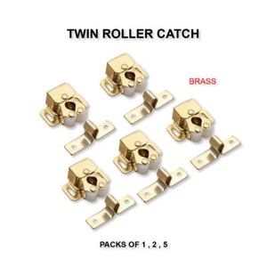 Doppelrollenschnäpper Schrank Kleiderschrank Möbel Wohnwagen Boot Messing Stahl - Bild 1 von 13