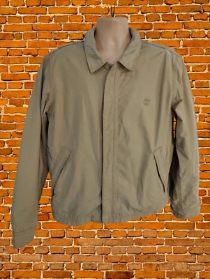 TIMBERLAND BEIGE MEDIUM COAT JACKET 100% COTTON MENS LIGHTWEIGHT KHAKI BOMBER - Image 1 of 4