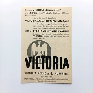 1958 Victoria Motorrad Roller Fahrrad Moped Werbung Werbeanzeige Reklame - Bild 1 von 1