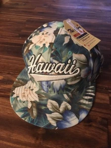 Hawaii Floral Flat Bill Snapback Baseball Cap Hat (L2) - Picture 1 of 9