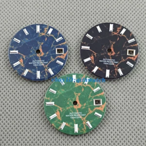 29mm Geen black blue Watch Dial date Fit NH35 automatic Movement luminous - Picture 1 of 8