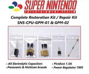 Super Nintendo Cap Kit / Complete Restoration Kit / SNS-CPU-GPM-01 and GPM-02 - Picture 1 of 4