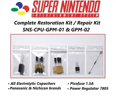Super Nintendo Cap Kit / Complete Restoration Kit / SNS-CPU-GPM-01 and GPM-02 - Image 1 of 4