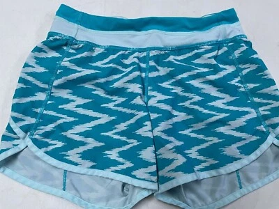 LULULEMON IVIVVA VERDE AZULADO BAILE ATLÉTICO GIMNASIA PANTALONES CORTOS NIÑAS TALLA 14 USADOS EN EXCELENTE ESTADO Foto 1 de 4