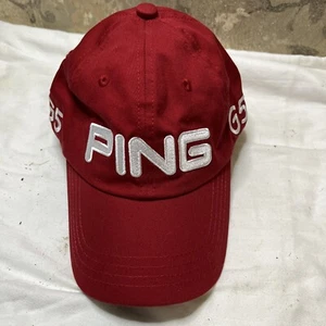 Ping G5 Baseball Cap Red Mens Adjustable Curved Brim Embroidered Logo Hat - Picture 1 of 7
