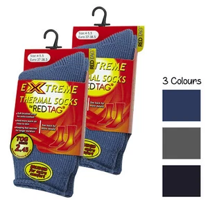 Children's Kids Boys Extreme Heat Thermal Cosy Plain Socks TOG 2.45 Warm Winter - Picture 1 of 10
