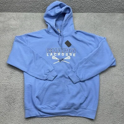 Sudadera con Capucha Gildan Mezcla Pesada Talla Grande Chapin High Eagles Azul Lacrosse Foto 1 de 4