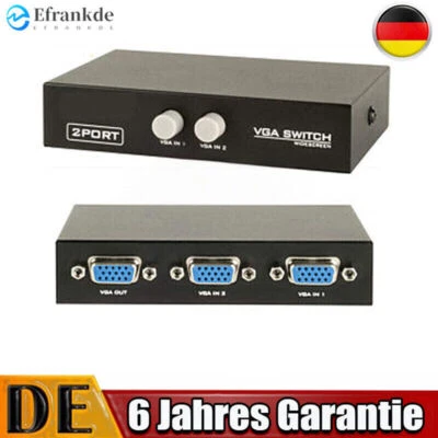 VGA Switch Box 2 in 1 Out VGA Switcher für Computer PC Laptop Desktop Monitor DE - Bild 1 von 4