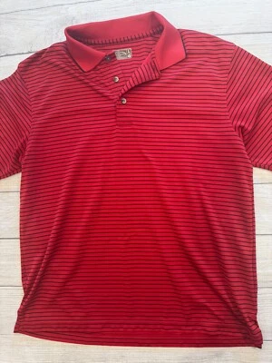 Champions Tour Golf Polo Shirt Mens Large Red/Black Textured Active Knit Collar - Image 1 of 4