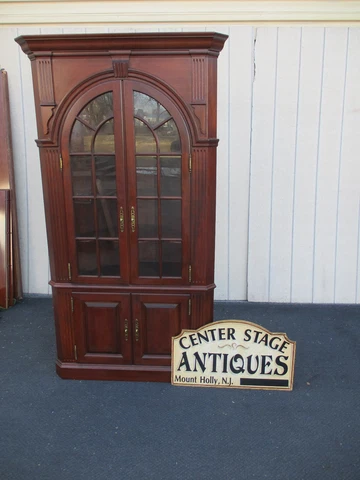 64217  Solid Mahogany  Corner China Cabinet Curio Cover