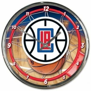 Reloj de pared redondo cromado de 12" NBA Los Angeles Clippers decoración de cueva para fanáticos - Imagen 1 de 1