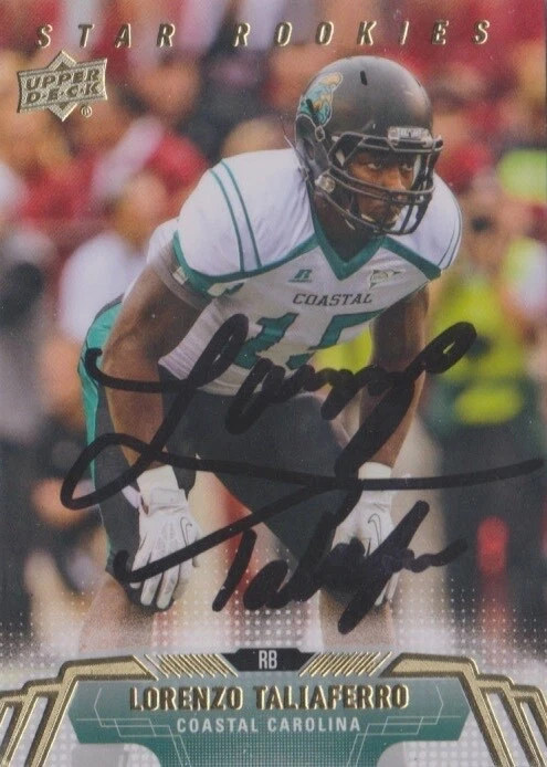 Lorenzo Taliaferro 2014 Upper Deck Signed Autograph Ravens Deceased - Image 1 of 1