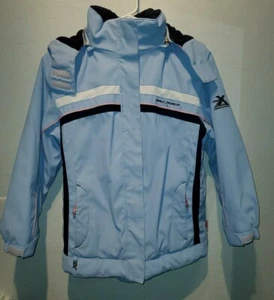 Mädchen S 7-8 ZeroXposur Winterjacke Mantel Außenhülle Kapuze blau rosa Full Zip - Bild 1 von 11