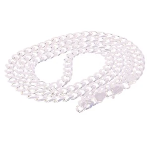 Collar de cadena de eslabones cubanos sólidos de plata de ley 925 6 mm 16" 20,8 gramos - Imagen 1 de 3
