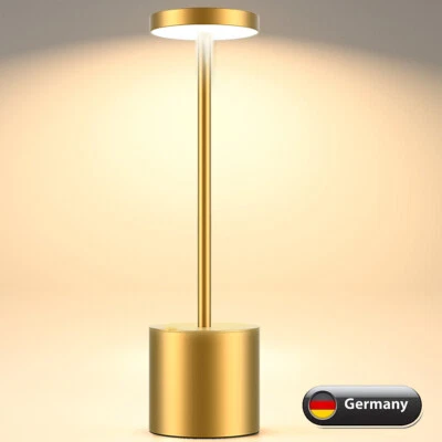 MARKENLOS 3W LED Tischlampe Kabellos Dimmbare Metall Akku Tischleuchte Indoor & Outdoor