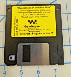 HyperStudio Preview High Density 3.5" Disk Roger Wagner 1992 + FreePaint Progam - Afbeelding 1 van 2