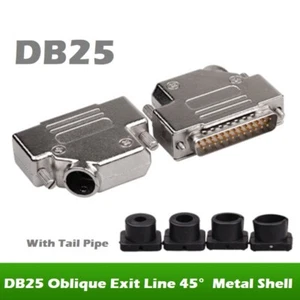 DB25 parallel male female housing 2rows 25core metal housing45°side cable outlet - Picture 1 of 20