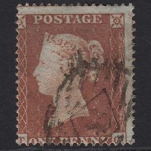 C46_14 GB QV 1854 1d RED-BROWN PL 174 SG17-C1(1) TG FU LONDON IS CANCEL MISPERF - Picture 1 of 2