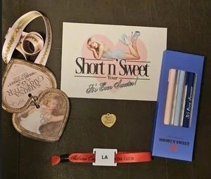 Sabrina Carpenter Tour VIP Charm lanyard Postcard Pens Laminate Pass Wristband - Picture 1 of 3