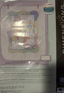 Dimensions Zoo Alphabet Quilt Stamped Cross Stitch Kit by Cathy Heck #73470 NEW - Picture 1 of 4