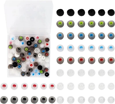 60PCS Earbuds Replacement Tips Silicone, Ear Bud Replacement Pieces Silicone, So - Image 1 of 4