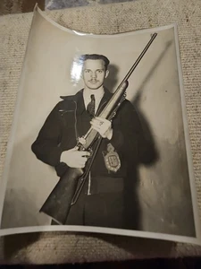 VTG 1930s Photo Young Man Rifle Beautiful Black & White  - Picture 1 of 7