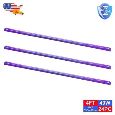 24件装LED黑光紫外线条4英尺40瓦T8夹具适用于Curio展示柜 — 第 1/4 张图片