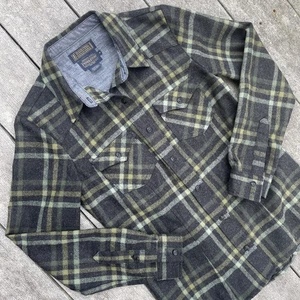 Pendleton Flannel Button Up Green Plaid EUC Virgin Wool Women’s Small Western - Picture 1 of 9