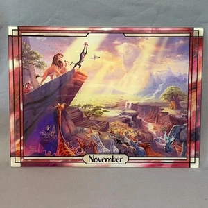 Walt Disney Stained Glass Plate Thomas Kinkade Calendar November Lion king 9X7 - Picture 1 of 5