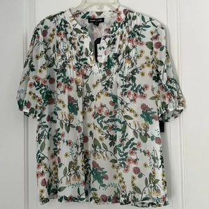 NWT Nautica Jeans Co. Womens Pintuck Chiffon Blouse Size Medium - Picture 1 of 16