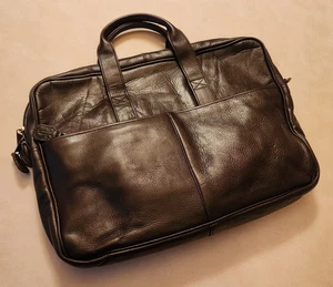 Vintage Frye Leder Aktentasche Herren Braun Leder Laptoptasche Arbeit Top Doppelgriff - Bild 1 von 22
