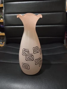Vintage MCM Retro rosa & schwarz Vase 7" hübsch persönlich - Bild 1 von 6