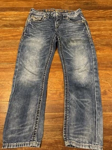 Rock Revival Geras Bootcut-Jeans Strass Glitzer verziert 31 x 27 169 $ - Bild 1 von 8