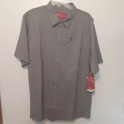 John Browning Vented Shirt Mens L Gray Short Sleeve Hunting Fishing EUC - Image 1 of 4