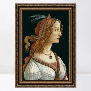 Framed Canvas Art Giclee Print Idealized Portrait of a Lady by Sandro Botticelli - Picture 1 of 16