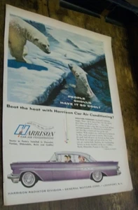 1957 purple Pontiac mid-size-mag Harrison GM car AC ad - Picture 1 of 1