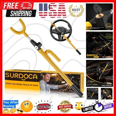 Durable Alloy Steel Steering Wheel Lock - Fast Installation Anti-Theft Solution - Image 1 of 4