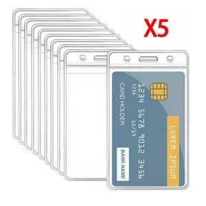 5-Pack Waterproof Transparent Business ID Bank Credit Card Holder Protector - Picture 1 of 5