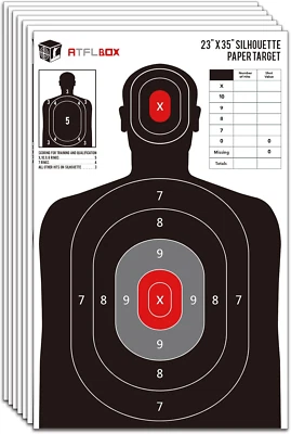 ATFLBOX Silhouette Paper Target for the Range, 23X35 Inch Target Paper for Indoo