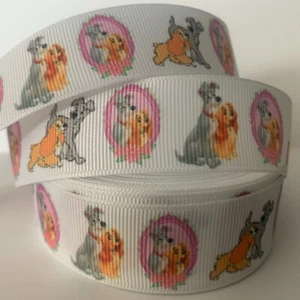 Grosgrain Lady and the Tramp Disney 25mm 1" Ribbon 1 YARD - Picture 1 of 1