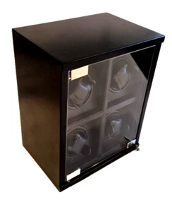 Tech Swiss 4 Watch Winder for Automatic Watches w Black Carbon Fiber Design - Picture 1 of 15