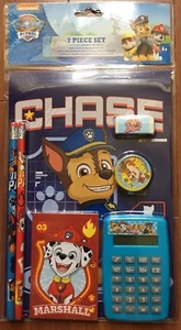 JUEGO DE 7 PIEZAS DE CALCULADORA DIVERTIDA PAW PATROL CONTIENE BLOC DE NOTAS, LÁPICES, BORRADOR Y MÁS - Imagen 1 de 2