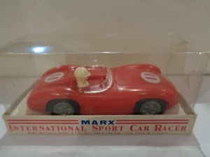 COCHE DE CARRERAS SLOT VINTAGE MARX ROJO #11 CON CAJA DE EXHIBICIÓN. - Imagen 1 de 8