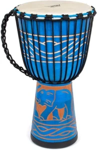 Djembe Drum, African Drum Hand-Carved 9.5'' X 20'' Mahogany Goatskin Drumhead f - Picture 1 of 9