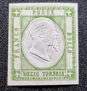 ASI Provincie Napoletane 1861 ½ grana verde giallo Sass 17e nuovo con gomma - Picture 1 of 2