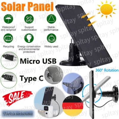 10W Solarpanel Solarmodul für Eufy Cam E/2C/2C Pro/2 Pro Kamera Akkuladegerät - Bild 1 von 4