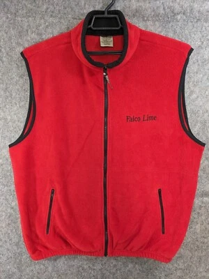 Colorado Trading & Clothing Vest Mens 2XL Red Fleece Full Zip Falco Lime Pockets - Image 1 of 4