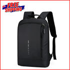 15.6" LAPTOP BACKPACK BUSINESS TRAVEL BAG Black Grey Waterproof School Bag