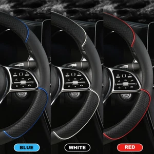15''/38cm Car Steering Wheel Cover Breathable Real Leather Anti-slip Accessories - Bild 1 von 12