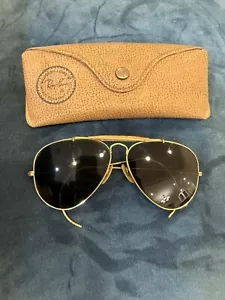Occhiali da sole vintage B&L Ray Ban USA Outdoorsman Aviators 1/30 10 K GO - Foto 1 di 14